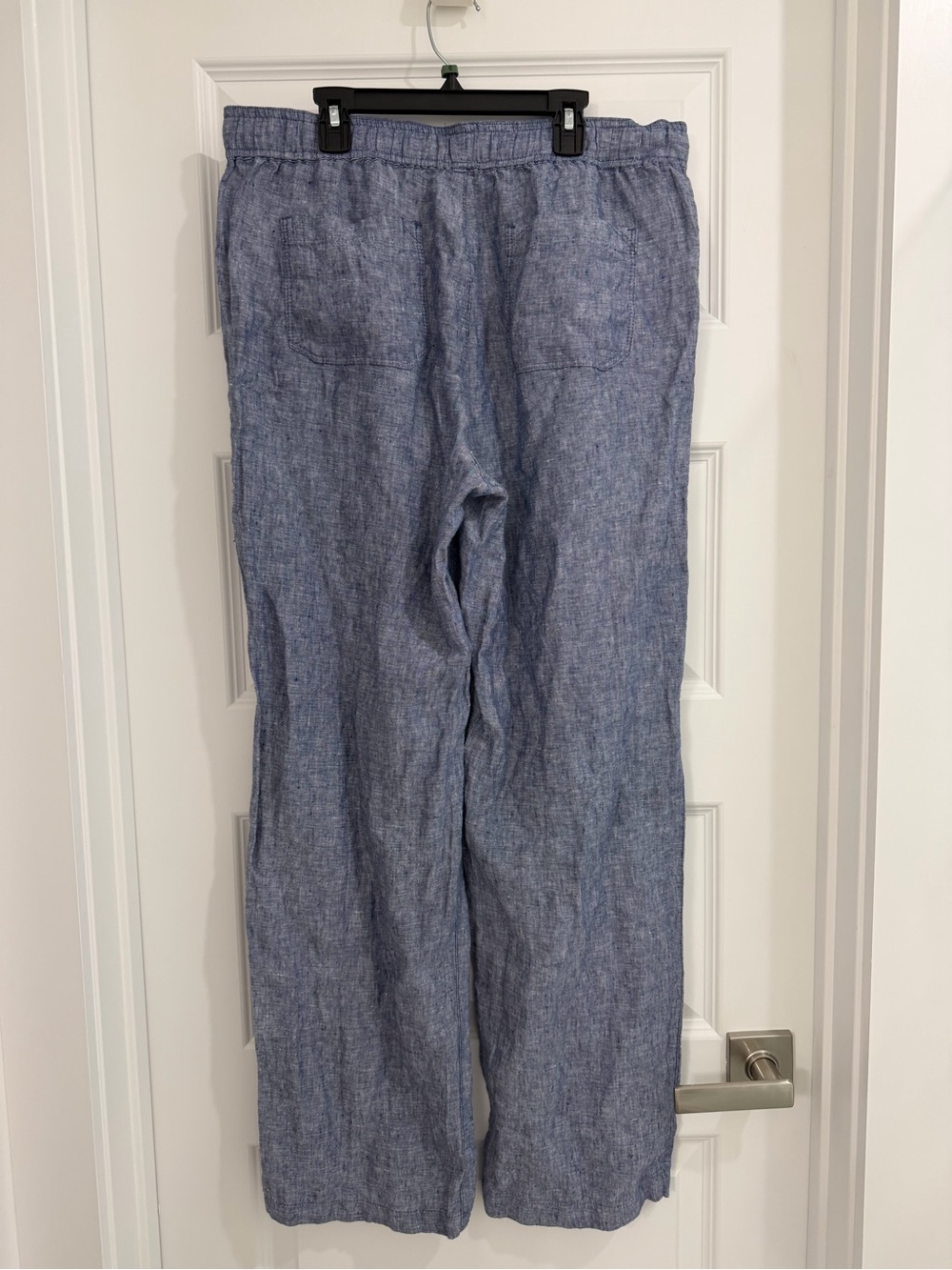 Light Blue 100% Linen Drawstring Pants - Picture 4 of 7